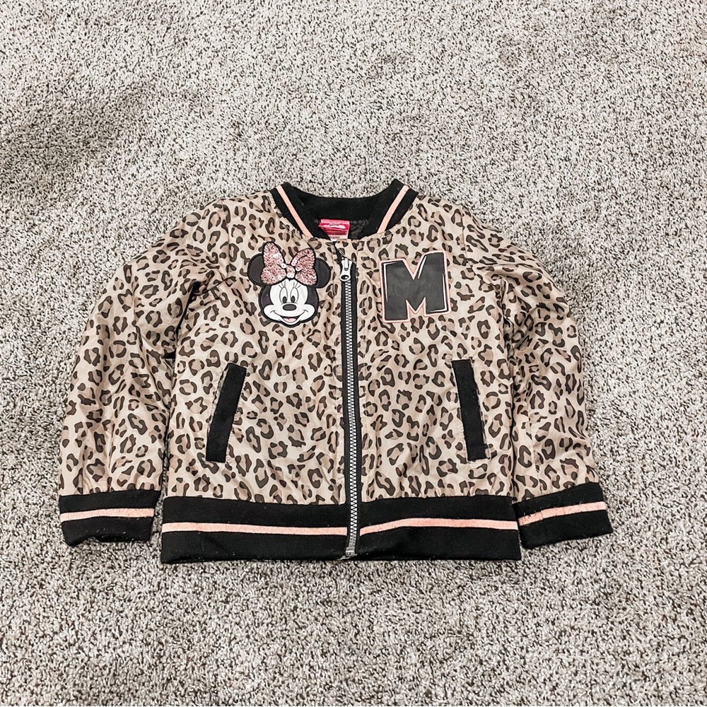Minnie Mouse Leopard Print Sequined Jacket Size 4t